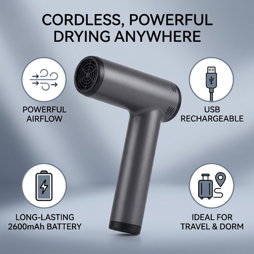 Gray hair dryer strong wind - gray,